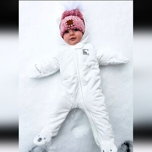 Simple Joys By CARTERS White One Piece Footie with Hood 3-6M unisex
